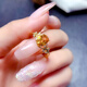 Fat Donglai same style citrine ring s925 silver Brazilian women 6*8mm