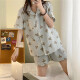 Canción meifen pijama para mujeres en verano Nuevo estilo de celebridades estilo cárdigan corto algodón 2025 lindo juego de ropa casera japonés s_854# doble de bolsillo verde de bolsillo verde