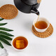 Fu Guan disposable tea cup Kung Fu tea rice husk thickened high-end heat-resistant hard drinking tea cup with cup holder box tea tasting cup rice husk tea cup 100 pieces