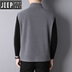 JEEP SPIRIT new autumn and winter men's fleece vest outdoor warm vest plus fat plus size stand collar polar fleece vest jacket gray L wear 110-130Jin Jin is equal to 0.5 kg