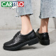 CARTELO crocodile CARTELO small leather shoes women's lace-up single shoes women's versatile commuting KDLYJ-WF110 black 37