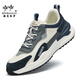 Heni Paulo sneakers men's summer new Forrest Gump men's sports shoes high-end casual men's shoes new versatile non-slip dad shoes white and blue mesh 9913 42 (260mm) sports shoes size