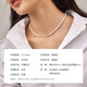 Queen of Pearls 18K gold round pearl necklace is comparable to Akoya high quality 4-5mm millet bead necklace for girlfriend