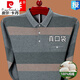 Camiseta de manga larga de algodón de alta gama de Pierre Cardin para la solapa de otoño y la solapa de otoño de la cubierta de la base suelta del bolsillo de la base suelta 9902 Blue de manga larga 3xl /185 [175-190Jin [Jin iguala 0.5 kg]]]