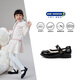 Dr. Jiang's Autumn Children's Ceremonial Shoes Soft Sole Princess Shoes Girls Performance British Style Black Leather Shoes Black 28 Foot Length Approximately 17.5-18.1