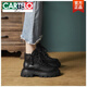 CARTELO leather thick-soled heightened Martin boots for women 2025 new spring and autumn thin retro motorcycle 6-hole thick-soled short boots for women brown single 37