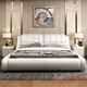 Leather bed double bed 1518 meters modern simple wedding bed leather art bed master bedroom furniture 1500*1900 storage version bed nightstand*15885D latex mattress