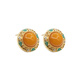 Knock knock love beeswax earrings for women new Chinese style national style earrings chicken fat yellow retro enamel sterling silver earrings jade Siqiu earrings one pair shop owner