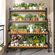 Jungle Modern Simple Flower Stand Balcon de la planche à plancher Salon forgé Home Decorative Flower Stand Bonsai Stand 120 cm à quatre couches blanches