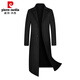 Pierre Cardin High-End New Herren-doppelseitige Schafe. Velvet Mantel Männer ausgedehntes überkneeges Wollschichtmantel grau 190/3xl