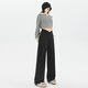 Miduli maternity pants winter wide-leg pants plus velvet glutinous rice pants straight casual pants maternity wear winter black XL