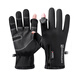 Di Zitu Cycling Gloves Winter Takeaway Fishing Gloves Leaking Two Fingers Outdoor Windproof Zipper Touch Screen Men's Protective Warmth Plus Velvet Thickened Gloves Black XL Code