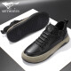 Siete lobos zapatos para hombres nuevos zapatos de cuero casual zapatos de cuero genuino para hombres zapatos de trabajo de verano zapatos espesas de llave espesa 42 zapatos de cuero talla