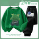 Disney children's clothing boys sweatshirt suit spring and autumn medium-sized children's round neck top 2024 new children's autumn sweatpants H13568 khaki + M13567K khaki 120