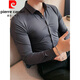 Pierre Cardin Markless Shirt Herren Langsamer schlanker elastischer Frühjahr und Herbst neuer Stil Eisenfreier Geschäftslebenszeitshemd-Hemd-Hemd-Hemd-Strick-2xl (140-155jin [Jin gleich 0,5 kg]))