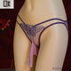 Dailan thin men's J-set briefs sexy tempting thong adult embroidered hollow butterfly transparent underwear L black (120-160Jin[Jin equals 0.5 kg]) egg wrap