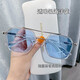 Zuo Sanfei's new Douyin Chen Weiting sunglasses for men, driving glasses, ultraviolet, Korean version, scumbag, handsome, fashionable, domineering sunglasses, transparent silver ocean blue, high cost performance, sunglasses + mirror bag + mirror cloth