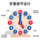 艾福儿木质认识时钟教具小学生钟表模型幼儿园数字闹钟儿童学习时间玩具 木质时钟教具（配学习卡片）