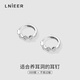 Lnieer 999 pure silver ear piercing earrings, feminine geometric earrings, small earrings, simple ear buckles, light luxury and high-end earrings, 999 pure silver, square earrings, one pair price