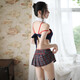 Sexy Pyjamas einteilige Frauen extremer Verführungsanzug Maid Outfit Hosenträger Perspektive Spitzen-Rollenspielstrümpfe Spaß 7029 Lehreruniform (Hals + Halter Top + Bag