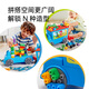 Hape polym building blocks, flexible large particles, safe and chewable truck trailer blocks, men, women and children's toys, fun digital storage truck cover 1.5-5Y