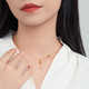 Chow Tai Sang 18K gold necklace with lucky brand chain gourd as birthday gift for girlfriend, about 1.1g