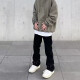 7家优品美式复古水洗牛仔裤男宽松高街直筒hiphop设计感痞帅百搭情侣裤子 SXNZ-7029黑色 2XL