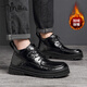 Millies Top Cose Cowhide Boots à l'épreuve du froid Martin Bottes de coton décontractées pour hommes Bottes en cuir chaud U1369 Black 42 masculin 42