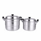 Oiyou aluminum pot traditional double-layer aluminum pot old-fashioned household thickened large aluminum steamer commercial bun steamer reinforced pot (10-15 people) extra thick 38cm + 2 steaming grates (2 layers