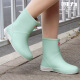 Huili Rain Boots Chaussures en extérieur à la mode pour femmes Chaussures en caoutchouc antidérapantes Bottes de pluie 13-1 Green 38