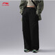 李宁（LI-NING）CF溯丨运动裤女户外宽松垂感直筒运动长裤子AYKU724 黑色-4 S