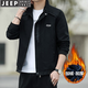 JEEP SPIRIT Jeep Jacket Men's Jacket Autumn and Winter New Plus Velvet Thickened Young and Autumn Spring and Autumn Tops Fashionable Leisure Clothing Army Green (Regular) XL (125Jin Jin is equal to 0.5kg -140Jin Jin is equal to 0.5kg)