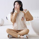 Camisa cómoda para mujeres, mangas largas de algodón puro de invierno, otoño e invernal de calidez delgada de algodón de algodón de algodón delgada, ropa para mujeres cálidas para el hogar MC15275 XXL (recomendado 135-150jin [Jin es igual a 0,5 kg])