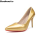 Daohuatu 45 large size men's shoes 20 autumn new pointed toe stiletto sexy women's high heels cross-dressing transvestite 43 gold 10cm 44