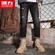 Warrior Fashion High Top Martin Boots Men's Casual Shoes Working Shoes Men 1826 Deep Khaki 40
