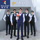 
Woodpecker groomsmen's best suit white shirt brother group clothes wedding suit dress men's suit vest strap summer shirt clothing black trousers + short-sleeved shirt XL