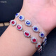 DL 1998 Fat Donglai same style tanzanite bracelet Japanese and Korean silver plated 18K gold inlaid natural l women's model 4a natural | natural tanzanite 4*5 bracelet