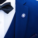 Suit pin high-end luxury men's sweater accessories collar British style metal badge Chinese style Christmas simple silver glossy fox head brooch 16x22mm