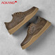 Aokang casual leather shoes for men 2025 autumn and winter new British business casual shoes retro low-top sneakers versatile high-end men's shoes khaki 41 standard sports shoe size