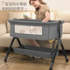 ULOP crib with changing table, splicing bed, removable newborn bed, multi-functional sleeping device, rocking crib, baby bed, baby rocking bed, cradle-style crib with mosquito net
