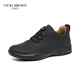 VICKI BROWN VB men's shoes French brand new business casual shoes simple versatile leather shoes comfortable autumn and winter shoes for men black 40