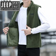 JEEP SPIRIT吉普精神抓绒背心马甲男秋冬加绒加厚保暖马夹休闲立领大码外套男 军绿 3XL