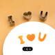 Weiyi Happy Birthday Biscuit Mold Engraving, Cutting and Printing Household Digital Love Shape Mold Baking Integrated Shape l Heart U+Happy Birthday+Number Mold Fifteen-piece Set
