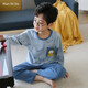 
EMBERLOVE2025 new boys pajamas spring and autumn short-sleeved trousers pure cotton teenagers suit boys children's home clothes N9901 [short length] 130 14 sizes 45-55Jin [Jin equals 0.5 kg]
