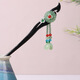 Lingchuan ancient style hairpin, tassel jade rabbit, new Chinese style hairpin, imitation ebony hairpin, Hanfu accessories, costume headwear, bustling sound