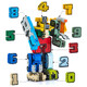 XINLEXIN Digital Transformation Toy Team King Kong Combination Robot Dinosaur Letters Three-dimensional Assembly Cognitive Building Block Toys 10 Numbers + 5 Symbols (Storage Color Box Pack)