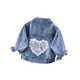 Disney (Disney) 26 years old style denim jacket spring and autumn style princess children versatile windproof Internet celebrity diamond-encrusted Korean style girl sequin rabbit rabbit single clothes 90 suitable for 80-90 height