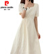 Pierre cardin French retro girl Hepburn style jacquard dress for summer new slim beaded long skirt is easy to wear Black XL [recommended 120-140Jin [Jin equals 0.5 kg]]