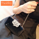 tushky2023 new dinner bag banquet clutch bag dress bag wedding bag bride bridesmaid bag diamond women's bag cross-body velvet crown black