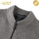 MHEF light luxury wool jacket for men in autumn and winter thickened warm daddy suit double-sided wool stand collar wool coat jacket for men trend medium gray M 170